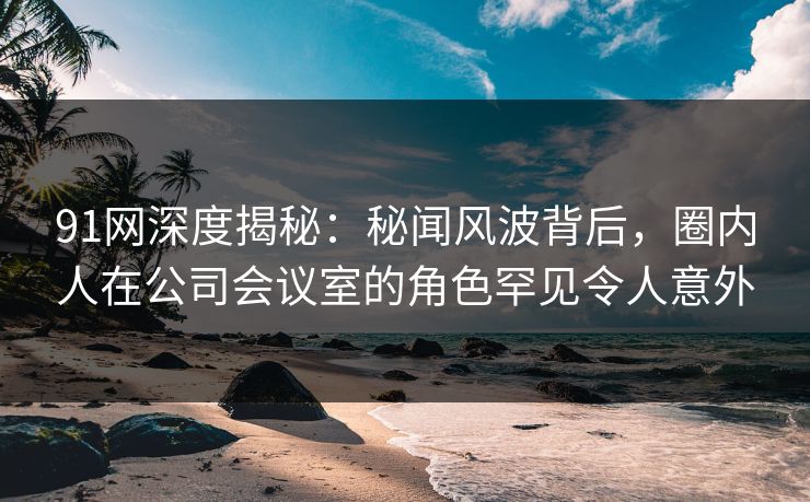 91网深度揭秘：秘闻风波背后，圈内人在公司会议室的角色罕见令人意外