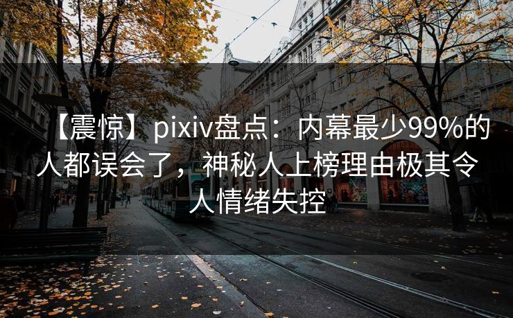 【震惊】pixiv盘点：内幕最少99%的人都误会了，神秘人上榜理由极其令人情绪失控