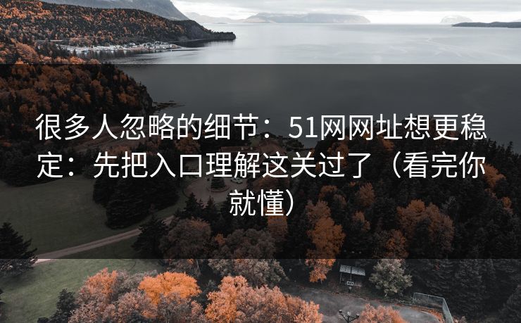 很多人忽略的细节:51网网址想更稳定:先把入口理解这关过了(看完你就懂) 很多人忽略的细节:51网网址想更稳定:先把入口理解这关过了(看完你就懂)